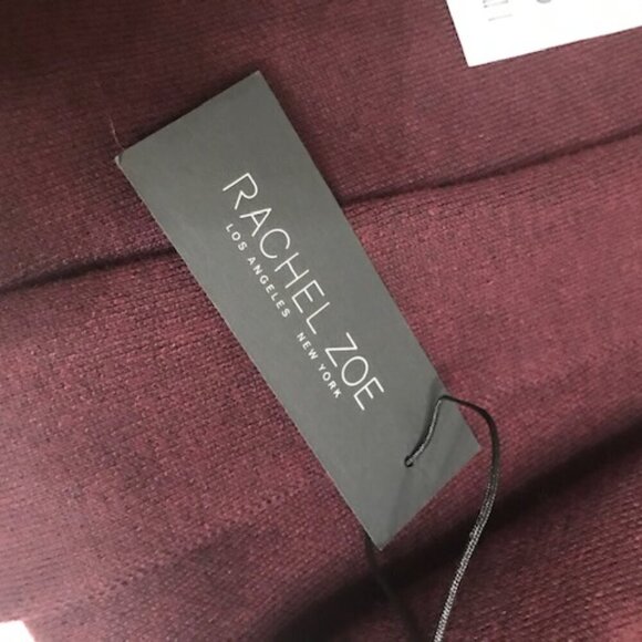 NWT Rachel Zoe Open Front Cardigan Sweater -Wine Burgundy Knit Long Sleeve XS - Picture 7 of 11